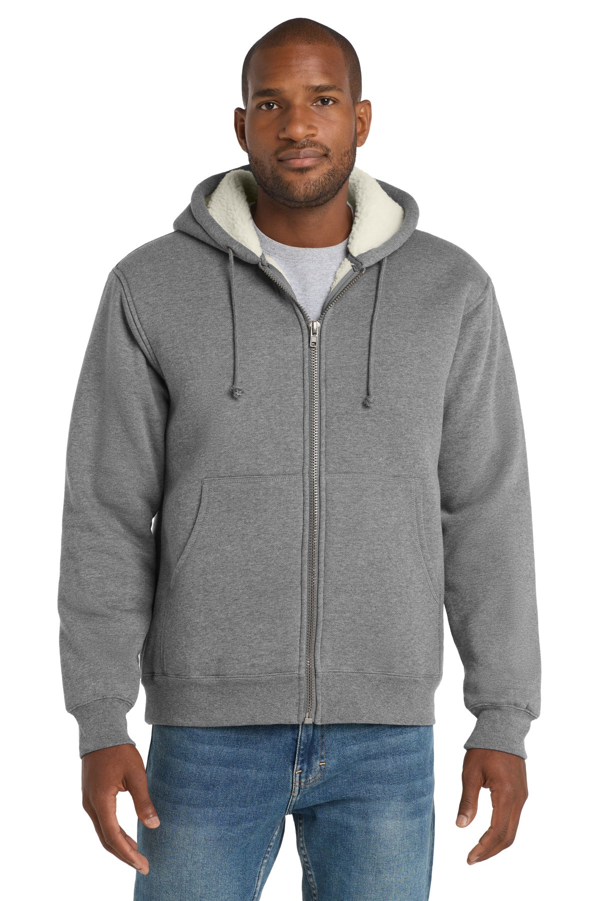 CornerStone® Heavyweight Sherpa-Lined Hooded Fleece Jacket