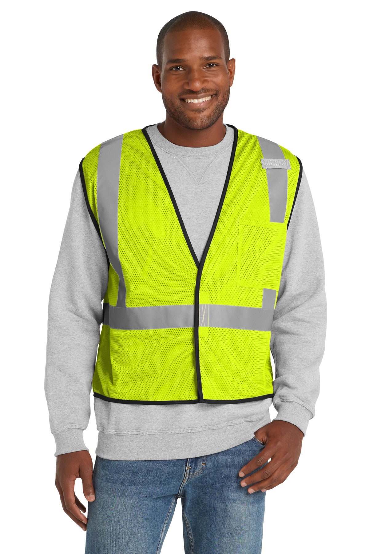 CornerStone ? ANSI 107 Class 2 Economy Mesh One-Pocket