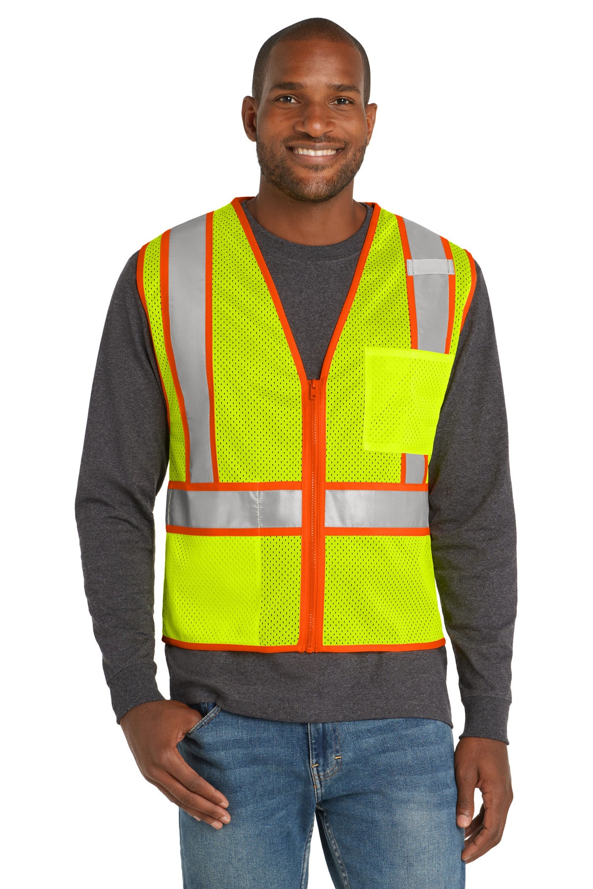 CornerStone ? ANSI 107 Class 2 Mesh Zippered Two-Tone V