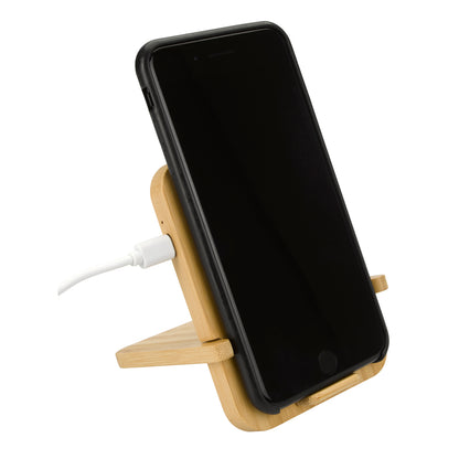 Bamboo 10W Wireless Charger with Phone Holder-CTEK064
