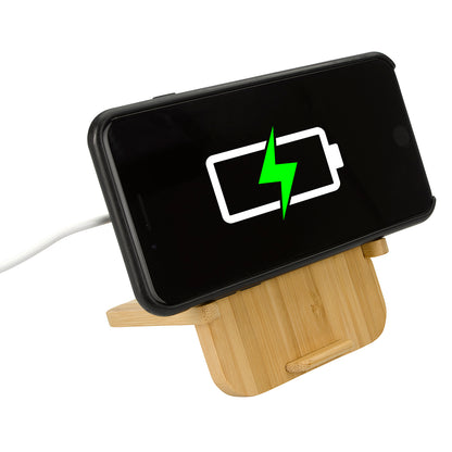 Bamboo 10W Wireless Charger with Phone Holder-CTEK064