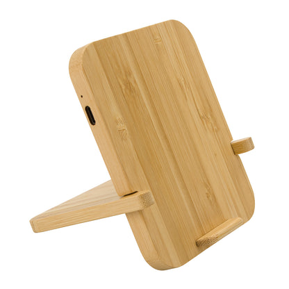 Bamboo 10W Wireless Charger with Phone Holder-CTEK064
