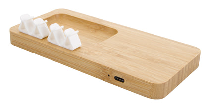 Bamboo 10W Wireless Charging Pad with Cable Organizer-CTEK065