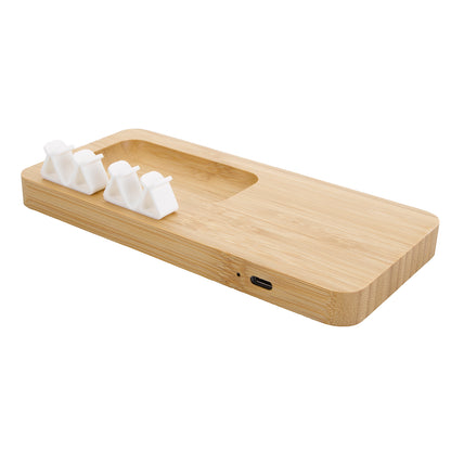 Bamboo 10W Wireless Charging Pad with Cable Organizer-CTEK065