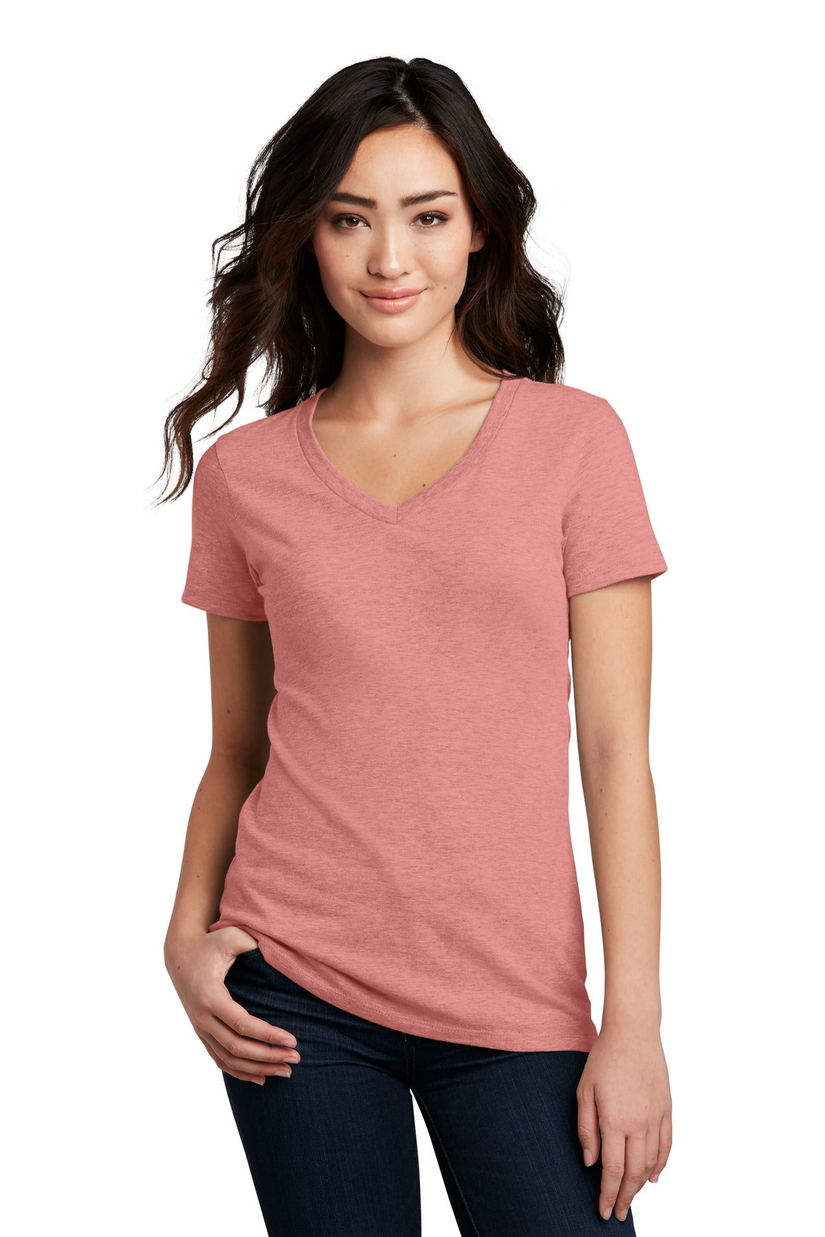 District? Women's Perfect Blend? CVC V-Neck Tee. DM1190