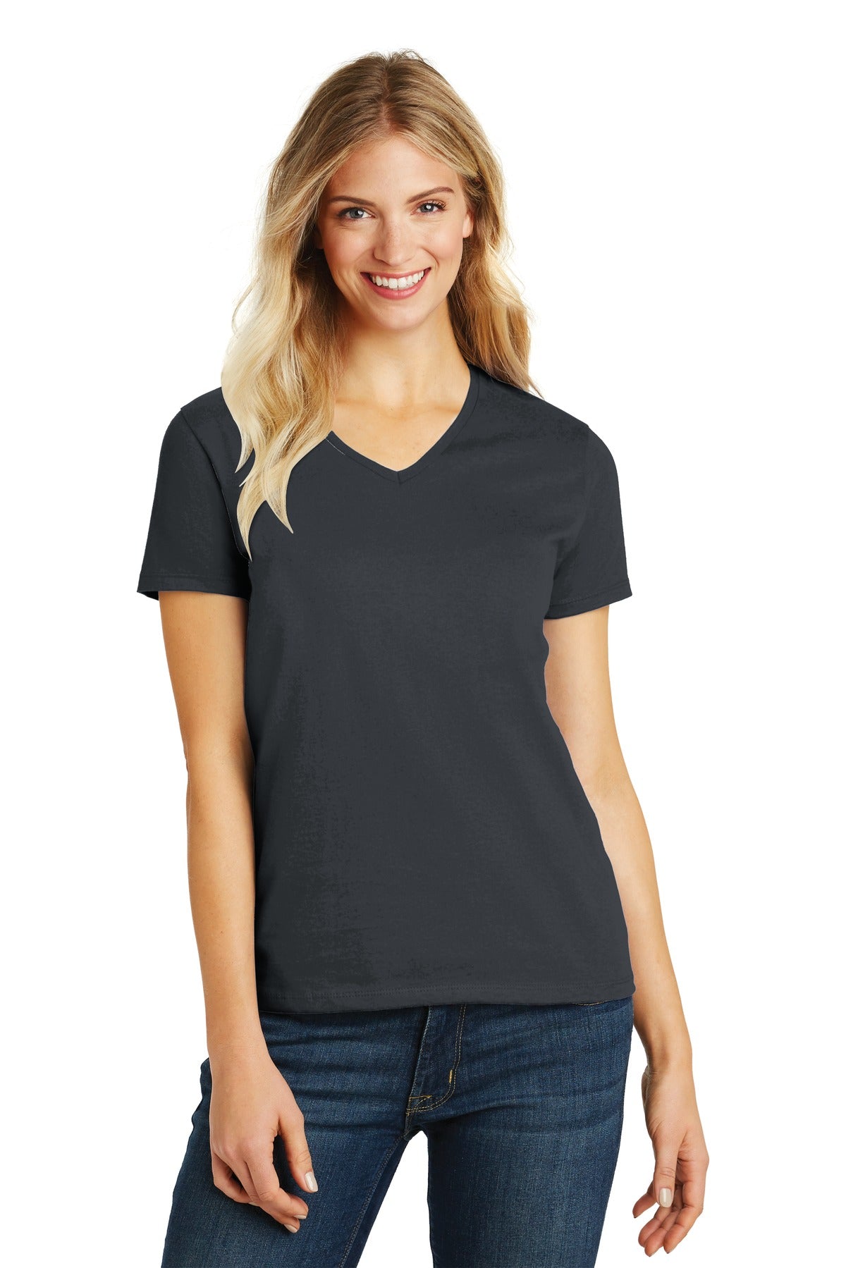 District? Women's Perfect Blend? CVC V-Neck Tee. DM1190
