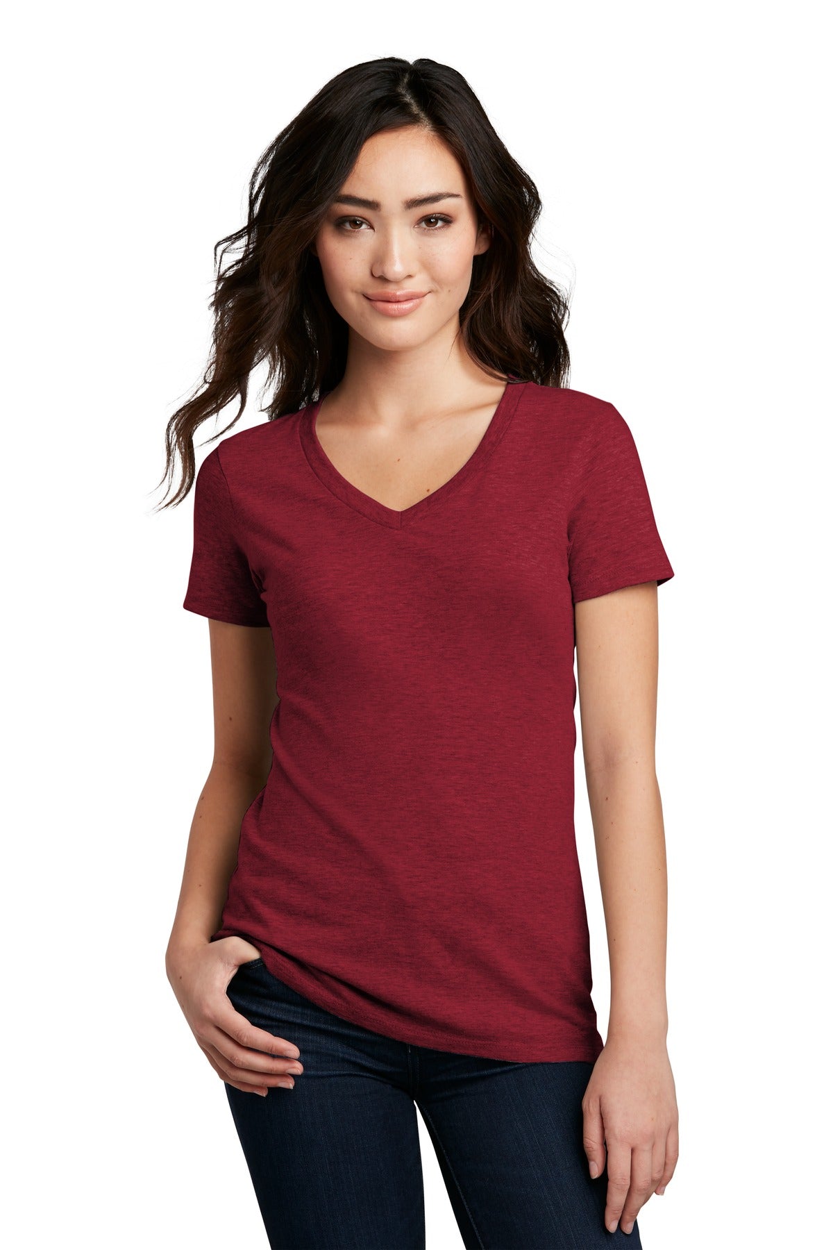 District? Women's Perfect Blend? CVC V-Neck Tee. DM1190