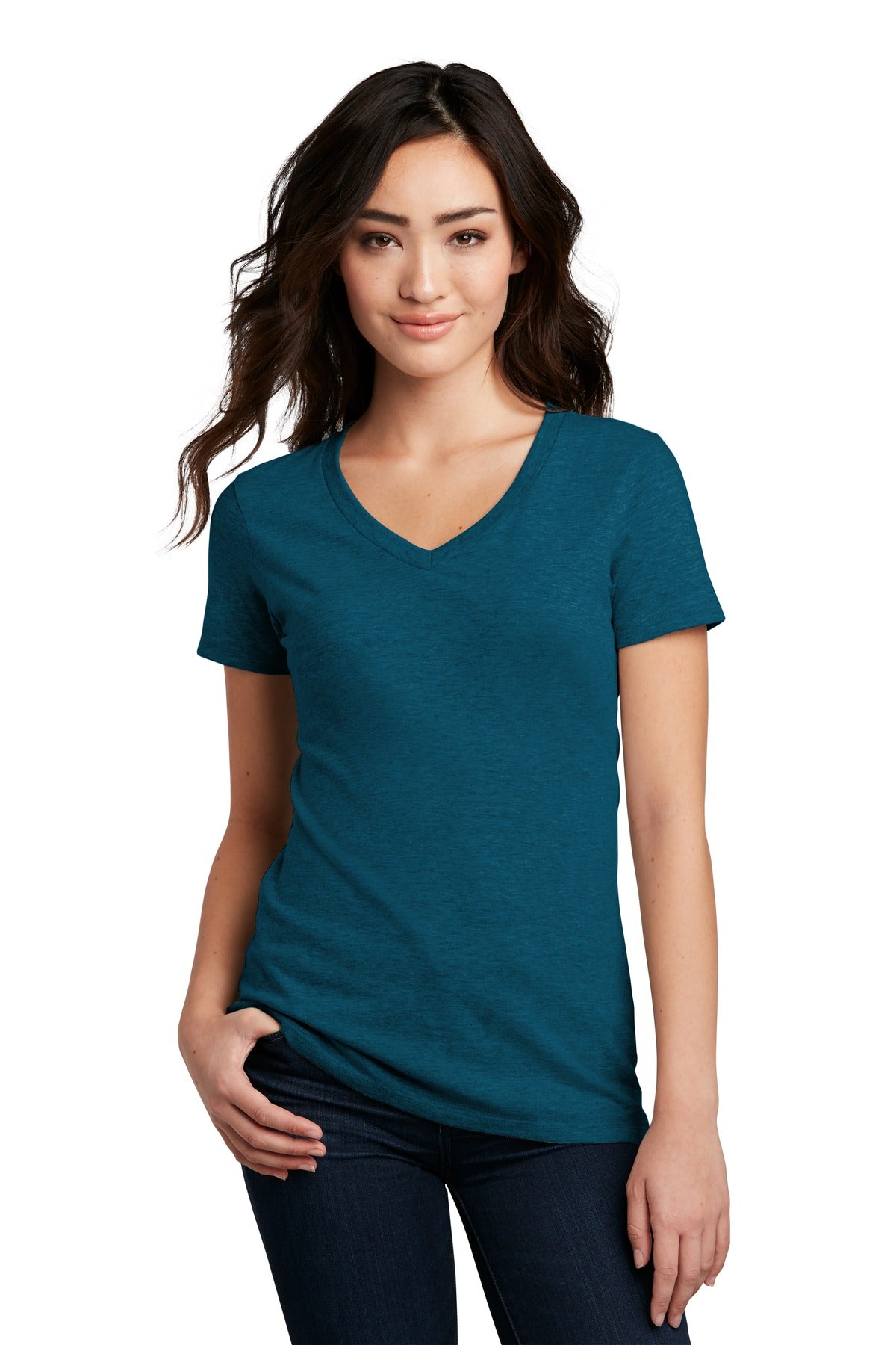District? Women's Perfect Blend? CVC V-Neck Tee. DM1190