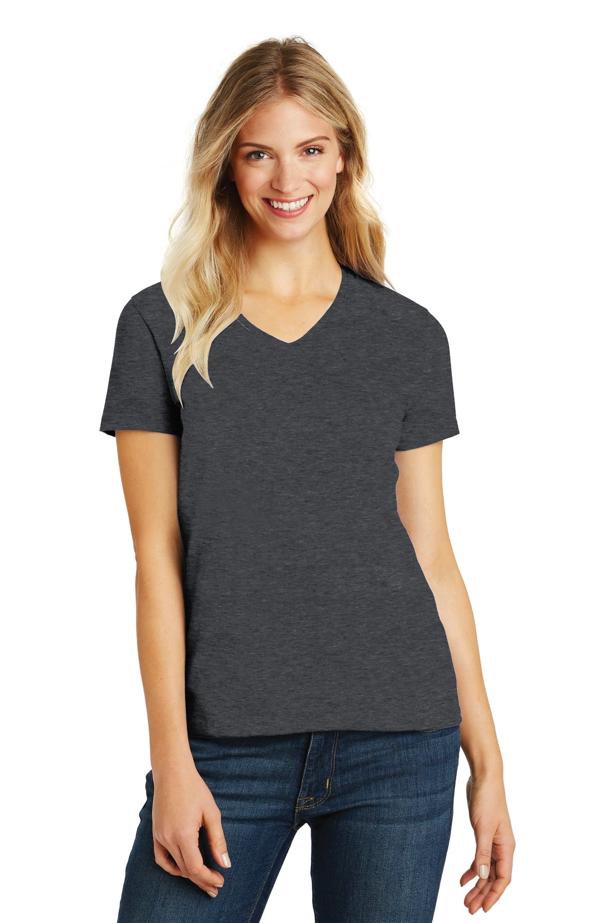 District? Women's Perfect Blend? CVC V-Neck Tee. DM1190