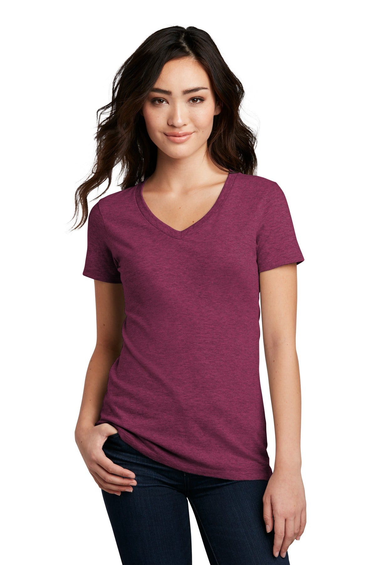 District? Women's Perfect Blend? CVC V-Neck Tee. DM1190