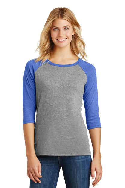 District? Women's Perfect Tri? 3/4-Sleeve Raglan. DM136