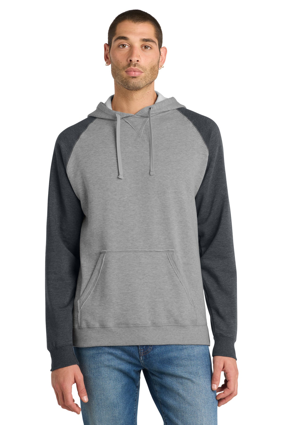 District® Young Mens Lightweight Fleece Raglan Hoodie