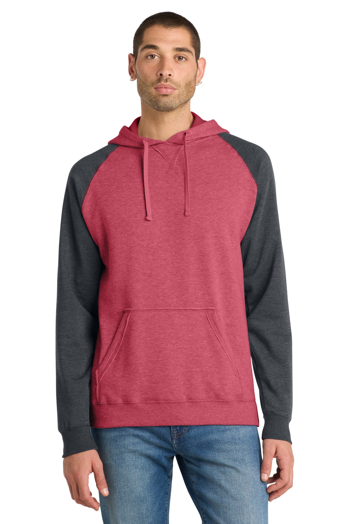 District® Young Mens Lightweight Fleece Raglan Hoodie