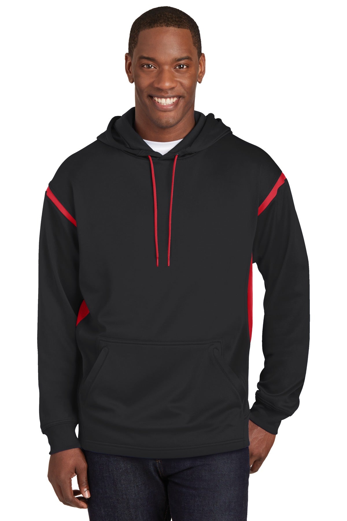 Sport-Tek? Tech Fleece Colorblock Hooded Sweatshirt. F2