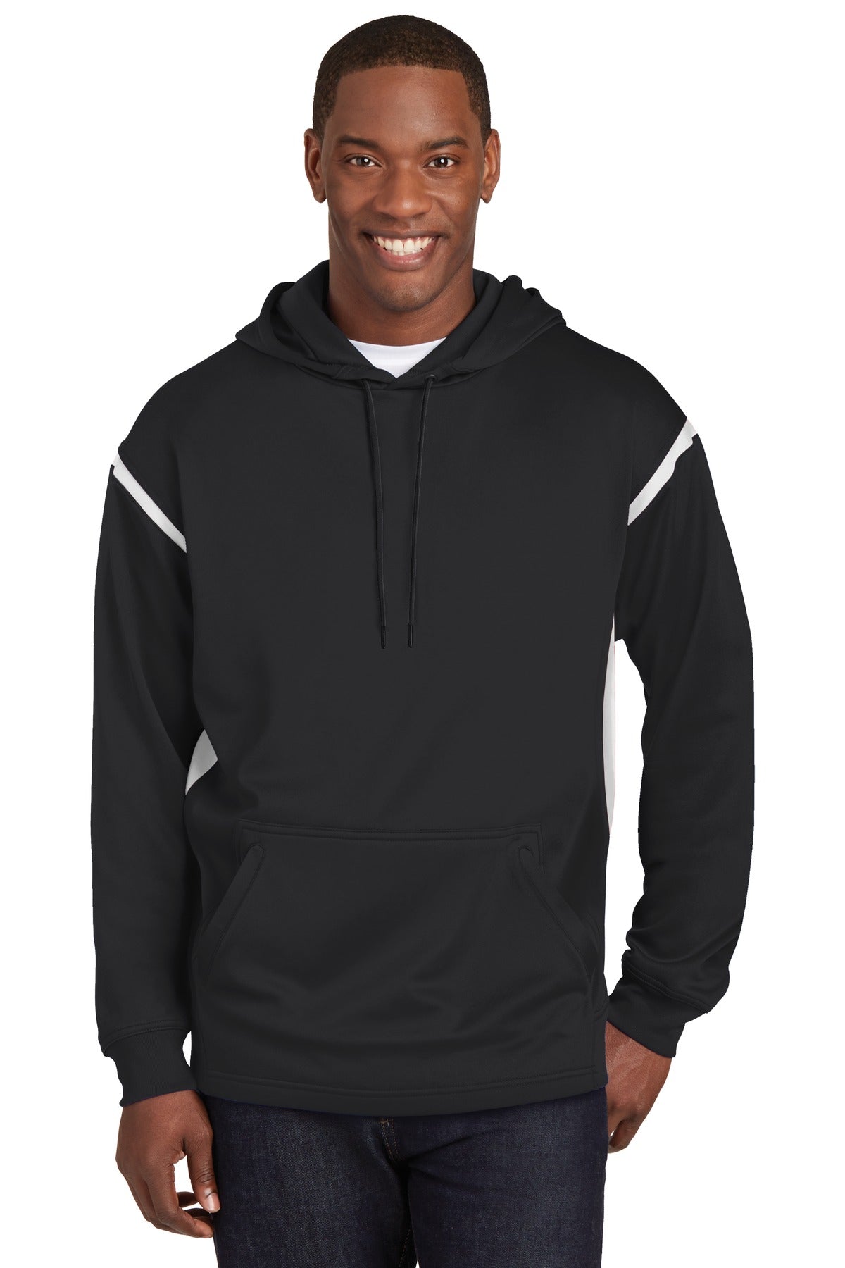 Sport-Tek? Tech Fleece Colorblock Hooded Sweatshirt. F2