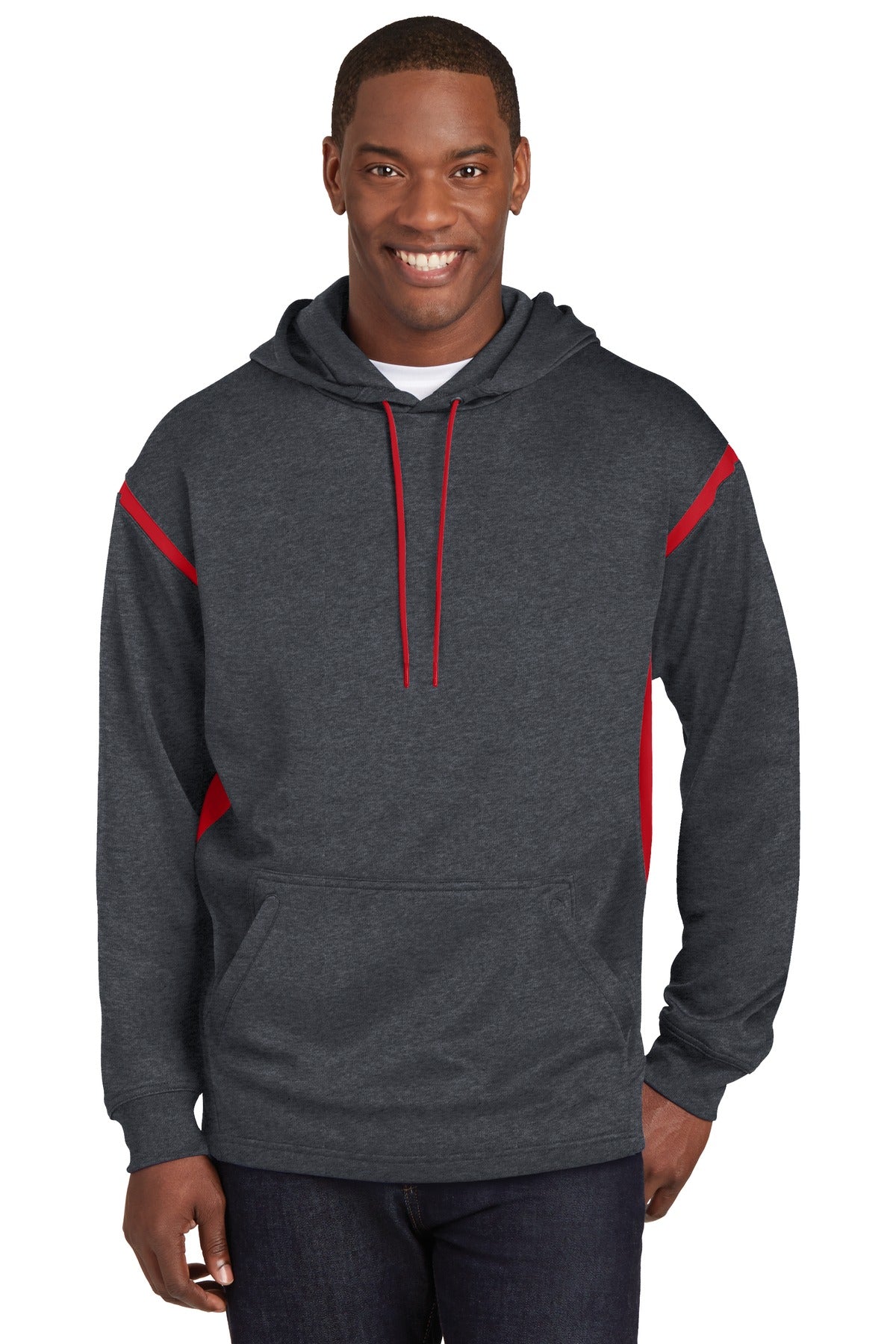 Sport-Tek? Tech Fleece Colorblock Hooded Sweatshirt. F2