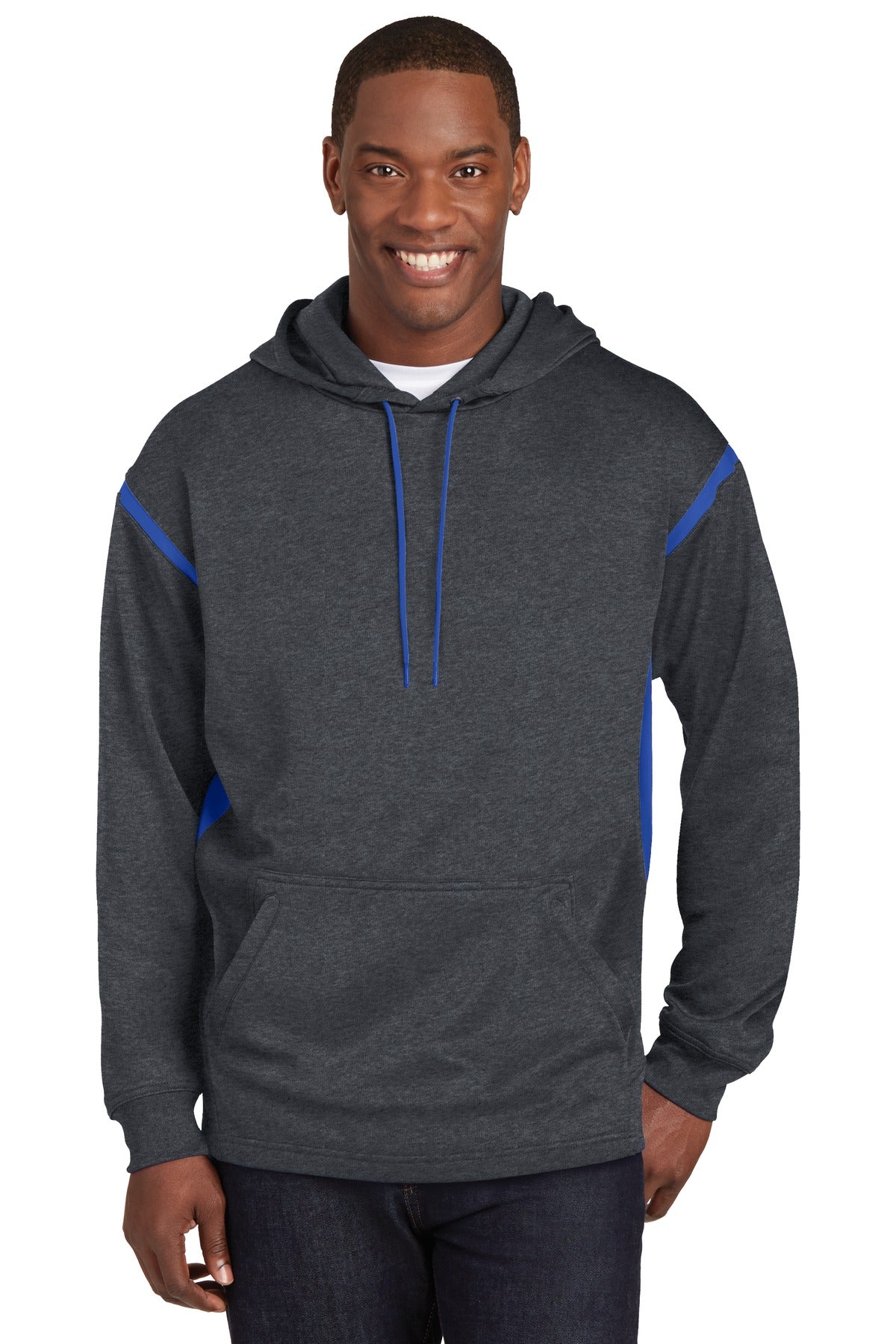 Sport-Tek? Tech Fleece Colorblock Hooded Sweatshirt. F2