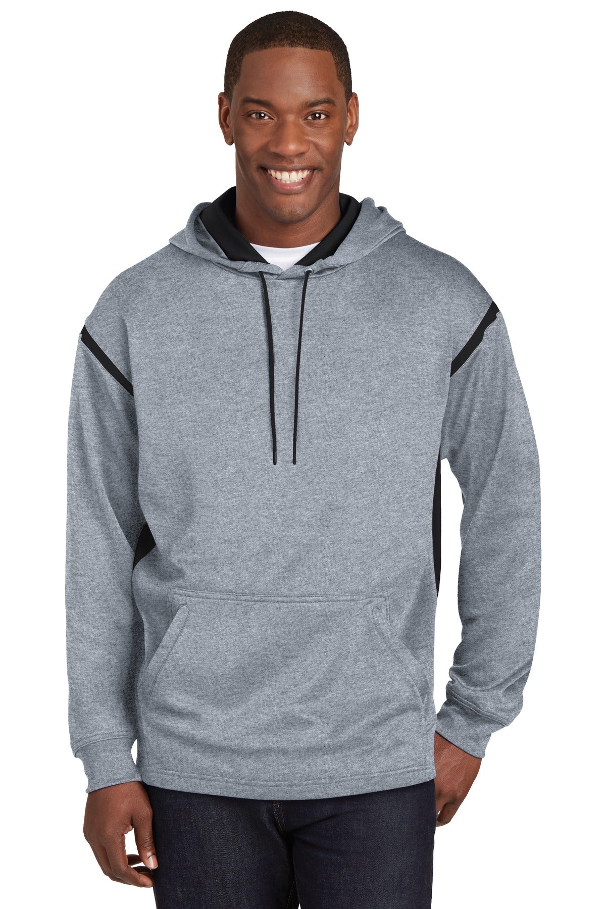 Sport-Tek? Tech Fleece Colorblock Hooded Sweatshirt. F2