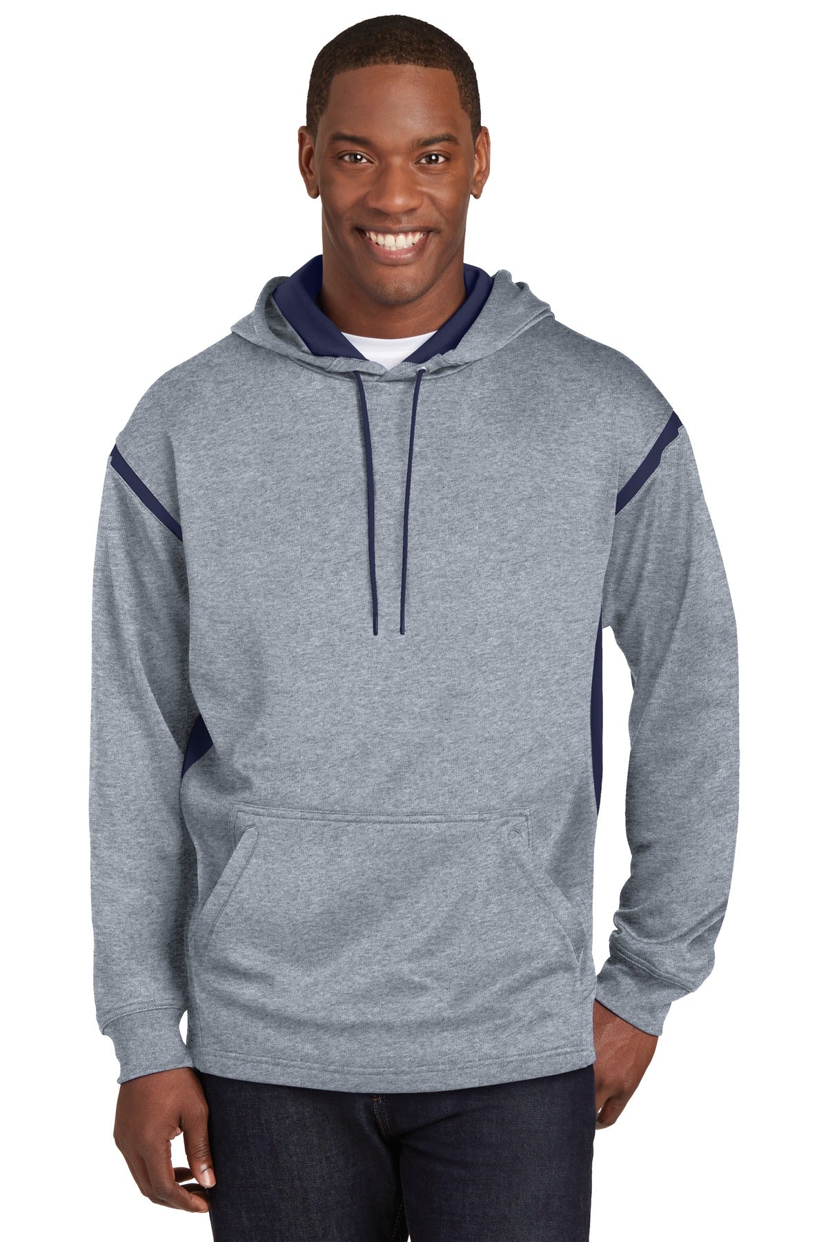 Sport-Tek? Tech Fleece Colorblock Hooded Sweatshirt. F2