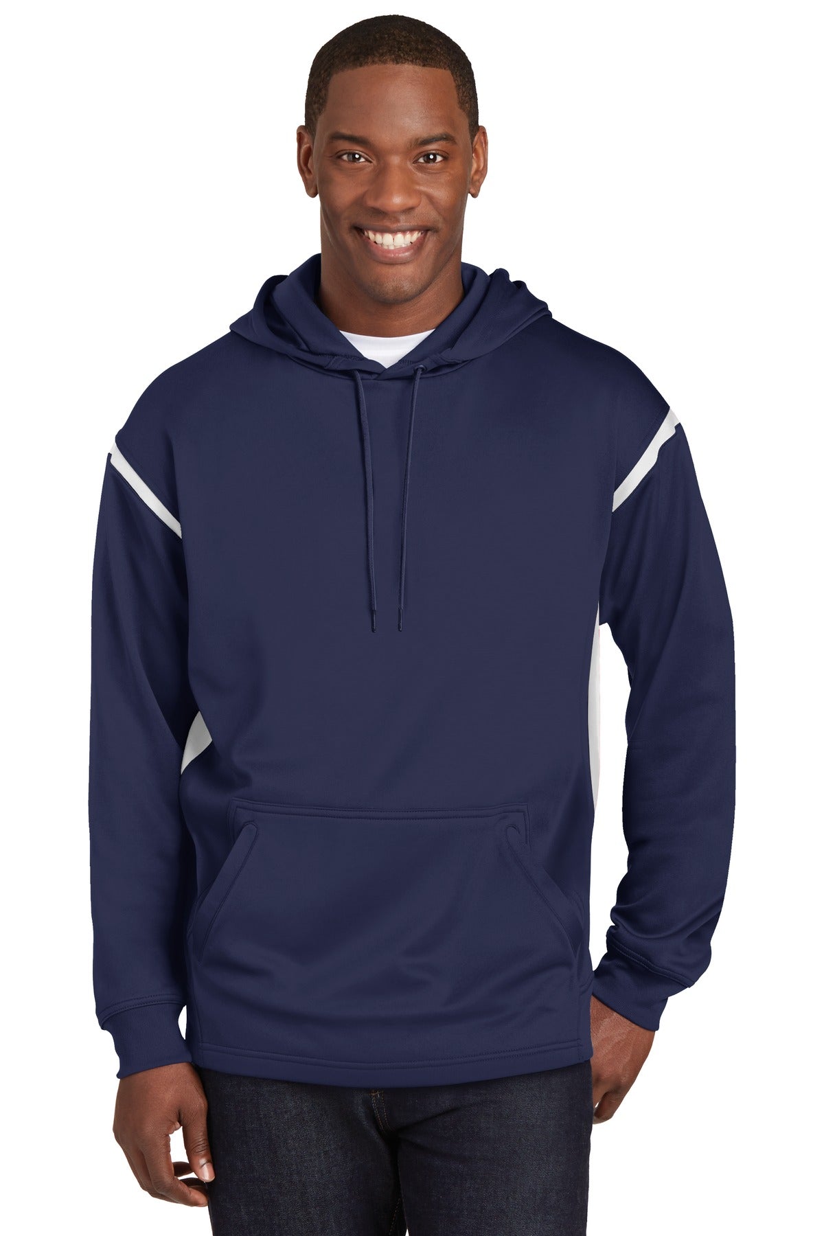 Sport-Tek? Tech Fleece Colorblock Hooded Sweatshirt. F2