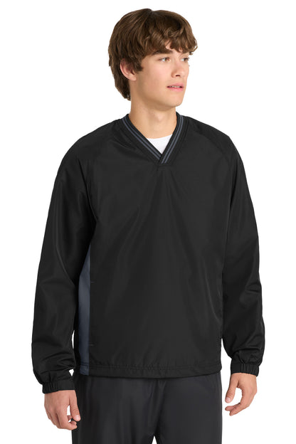 Sport-Tek® Tipped V-Neck Raglan Wind Shirt