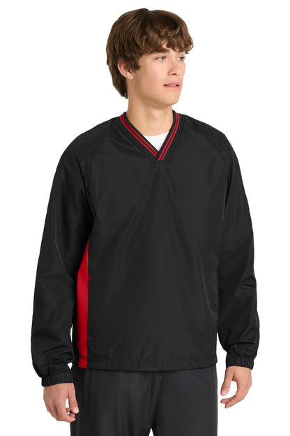 Sport-Tek® Tipped V-Neck Raglan Wind Shirt