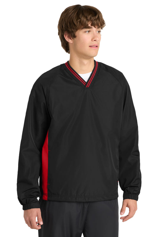 Sport-Tek® Tipped V-Neck Raglan Wind Shirt