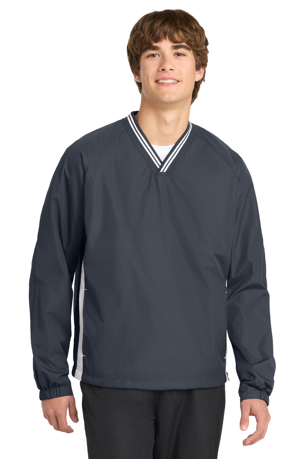Sport-Tek® Tipped V-Neck Raglan Wind Shirt