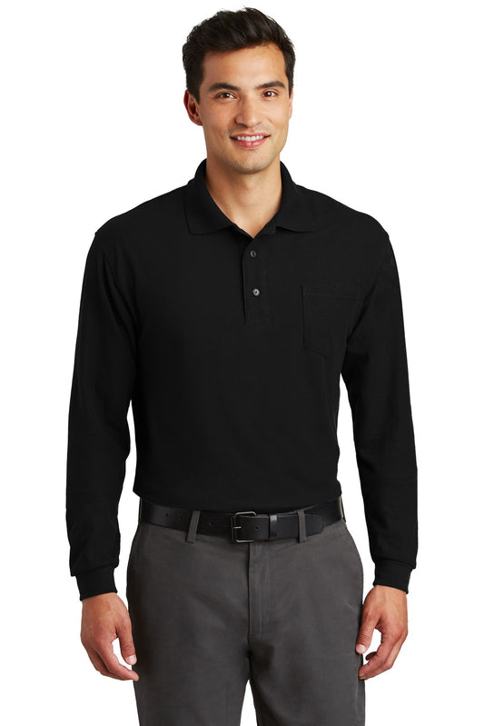 Port Authority? Long Sleeve Silk Touch? Polo with Pocke