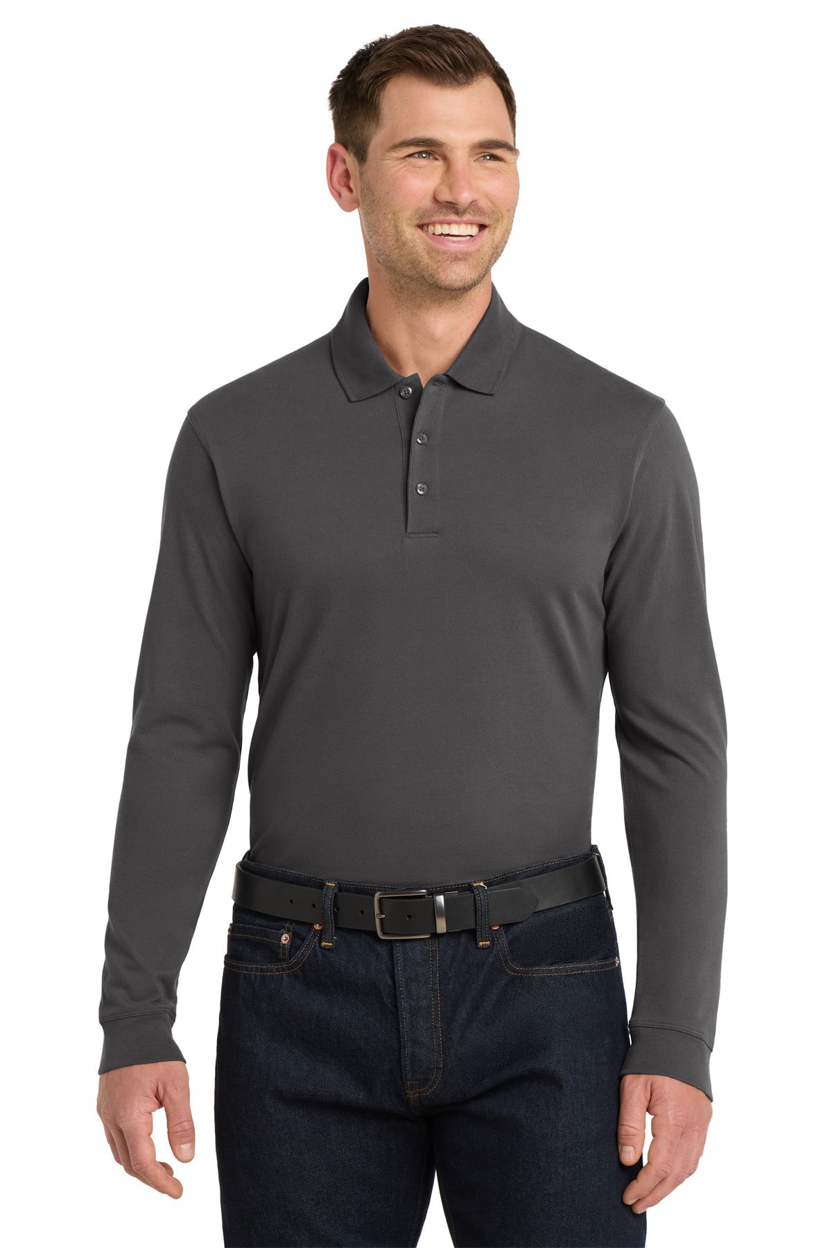 Port Authority® EZCotton® Long Sleeve Polo