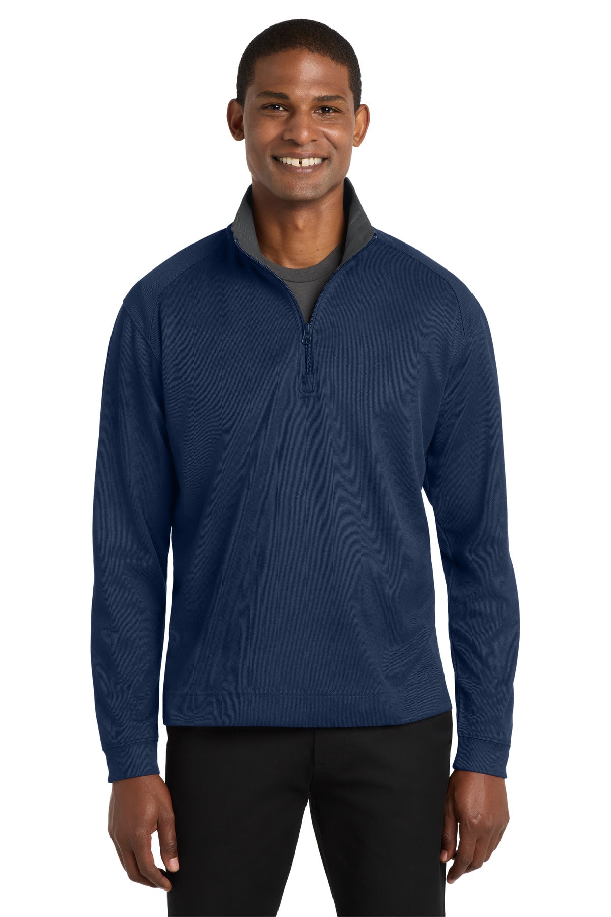 Port Authority® Vertical Texture 1/4-Zip Pullover