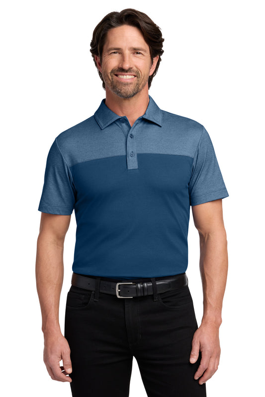 Port Authority® Fine Pique Blend Blocked Polo