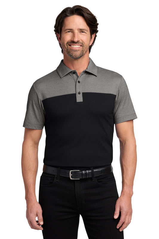 Port Authority® Fine Pique Blend Blocked Polo