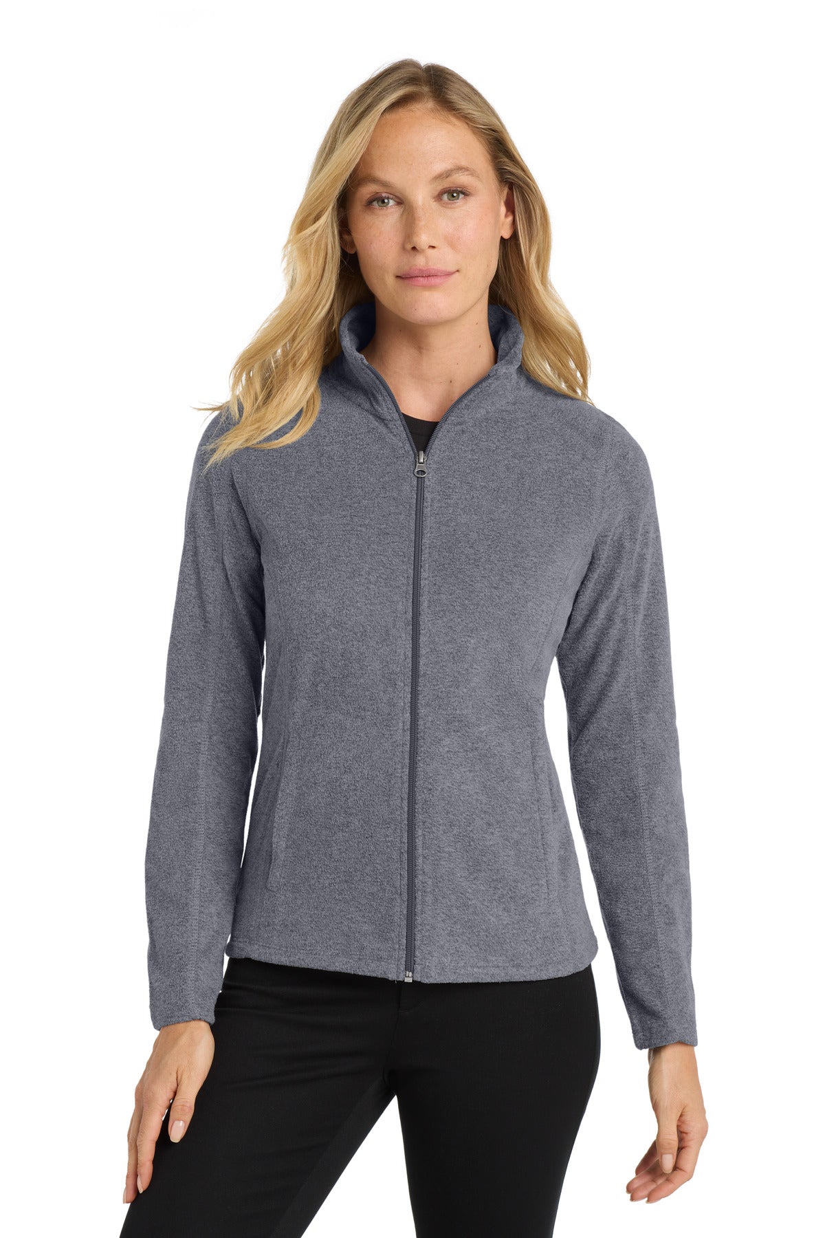 Port Authority® Women's Heather Microfleece Full-Zip Jacket