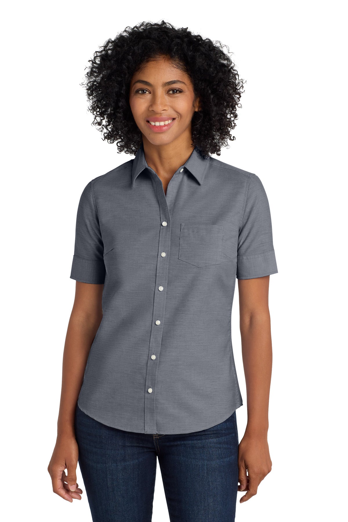 Port Authority® Women's Short Sleeve SuperPro™ Oxford Shirt