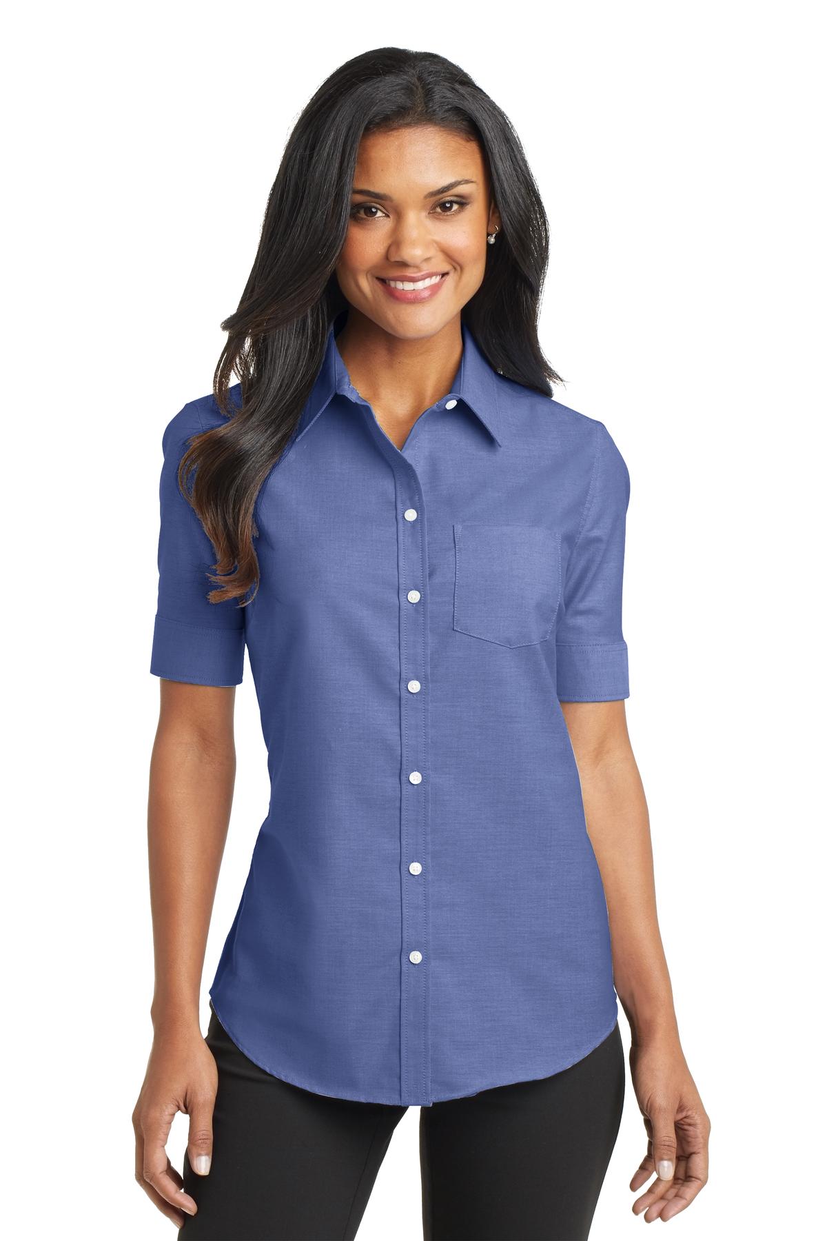 Port Authority? Women's Short Sleeve SuperPro? Oxford S