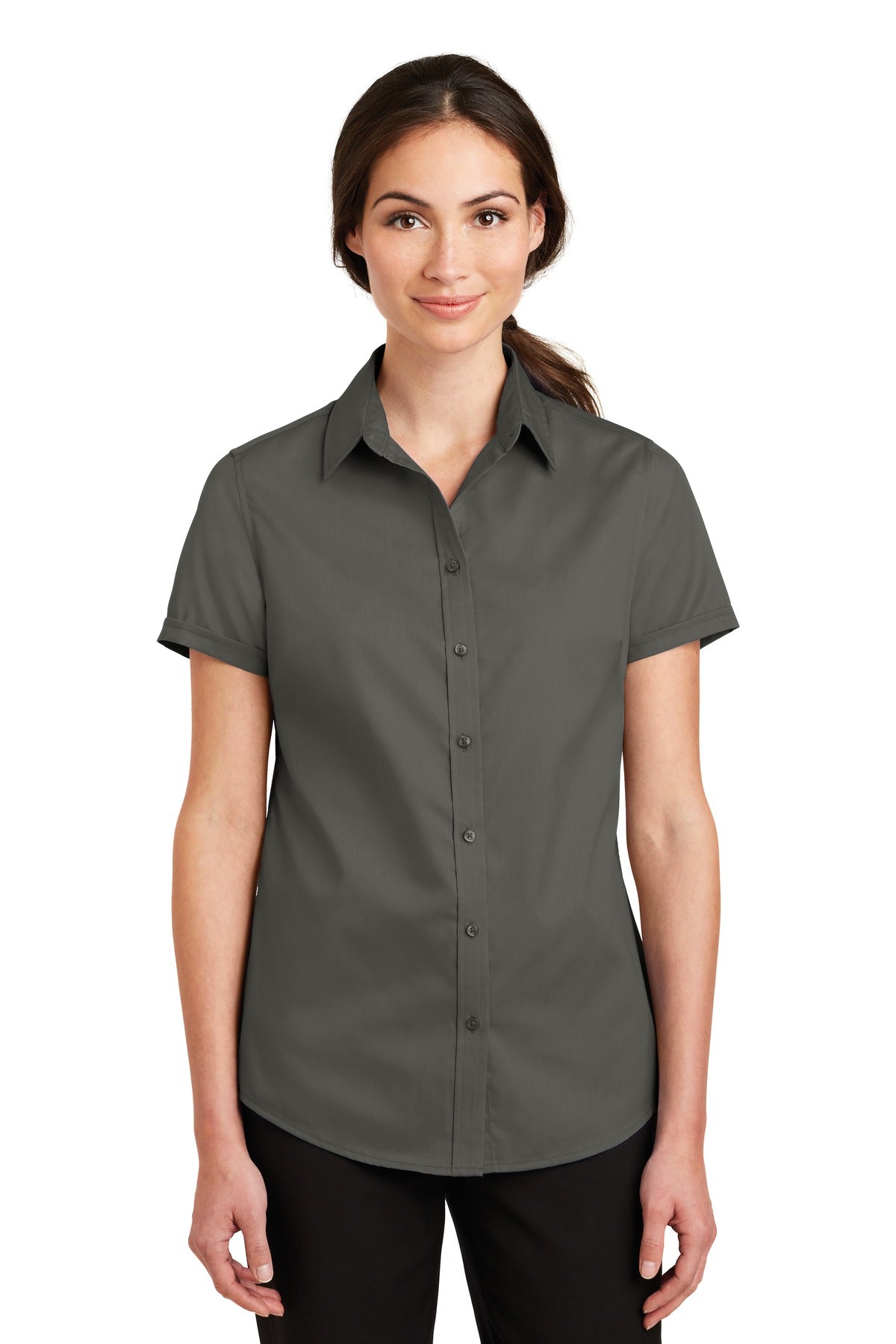 Port Authority? Women's Short Sleeve SuperPro? Twill Sh