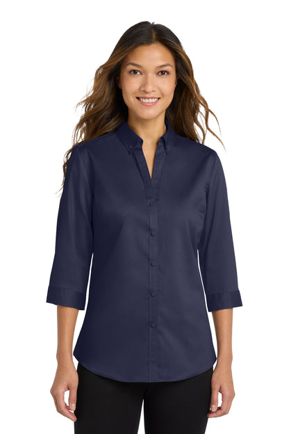 Port Authority® Women's 3/4-Sleeve SuperPro™ Twill Shirt