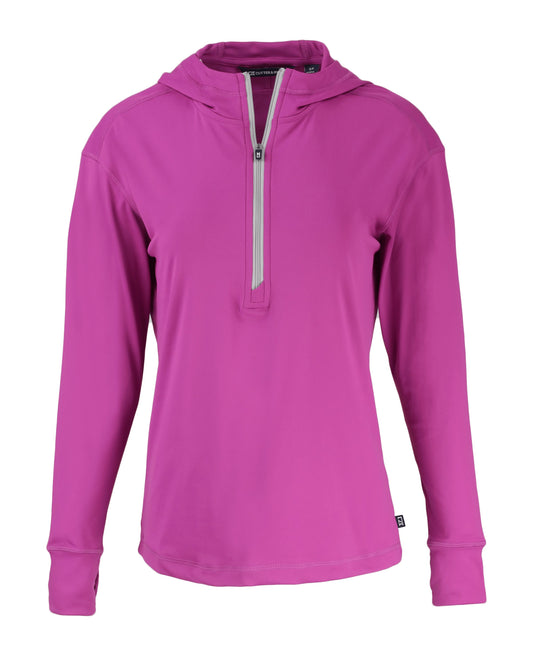Cutter & Buck Daybreak Recycled Womens Half Zip Hooded Pullover