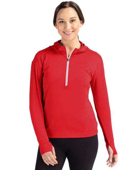 Cutter & Buck Daybreak Eco Recycled Womens Half Zip Hoodie - LCK00115