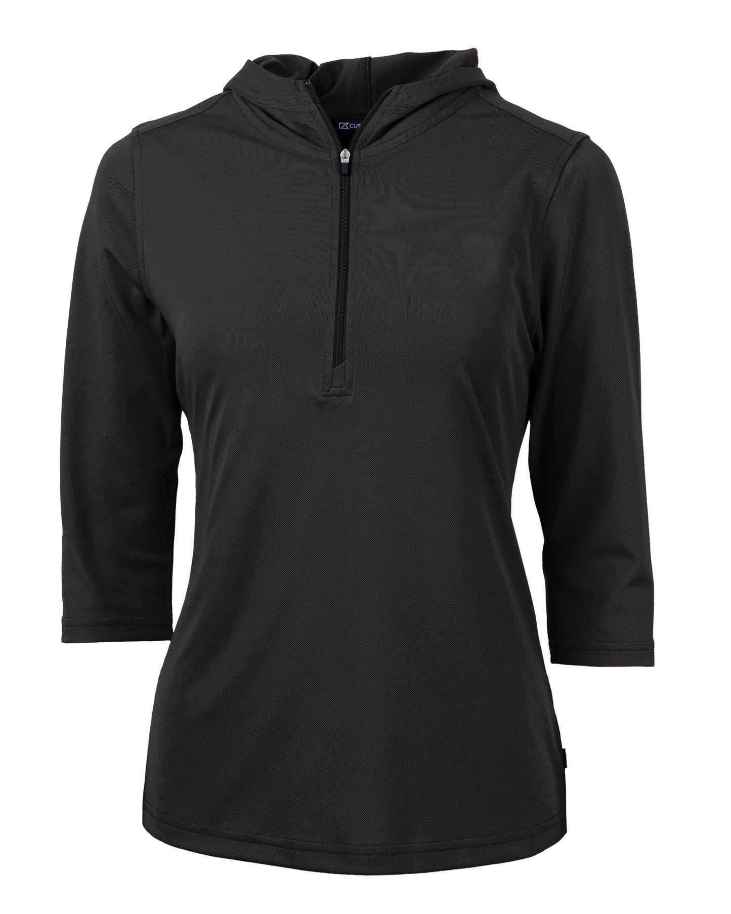 Cutter & Buck Virtue Recycled Featherlight Pique Womens Half Zip Hooded Pullover