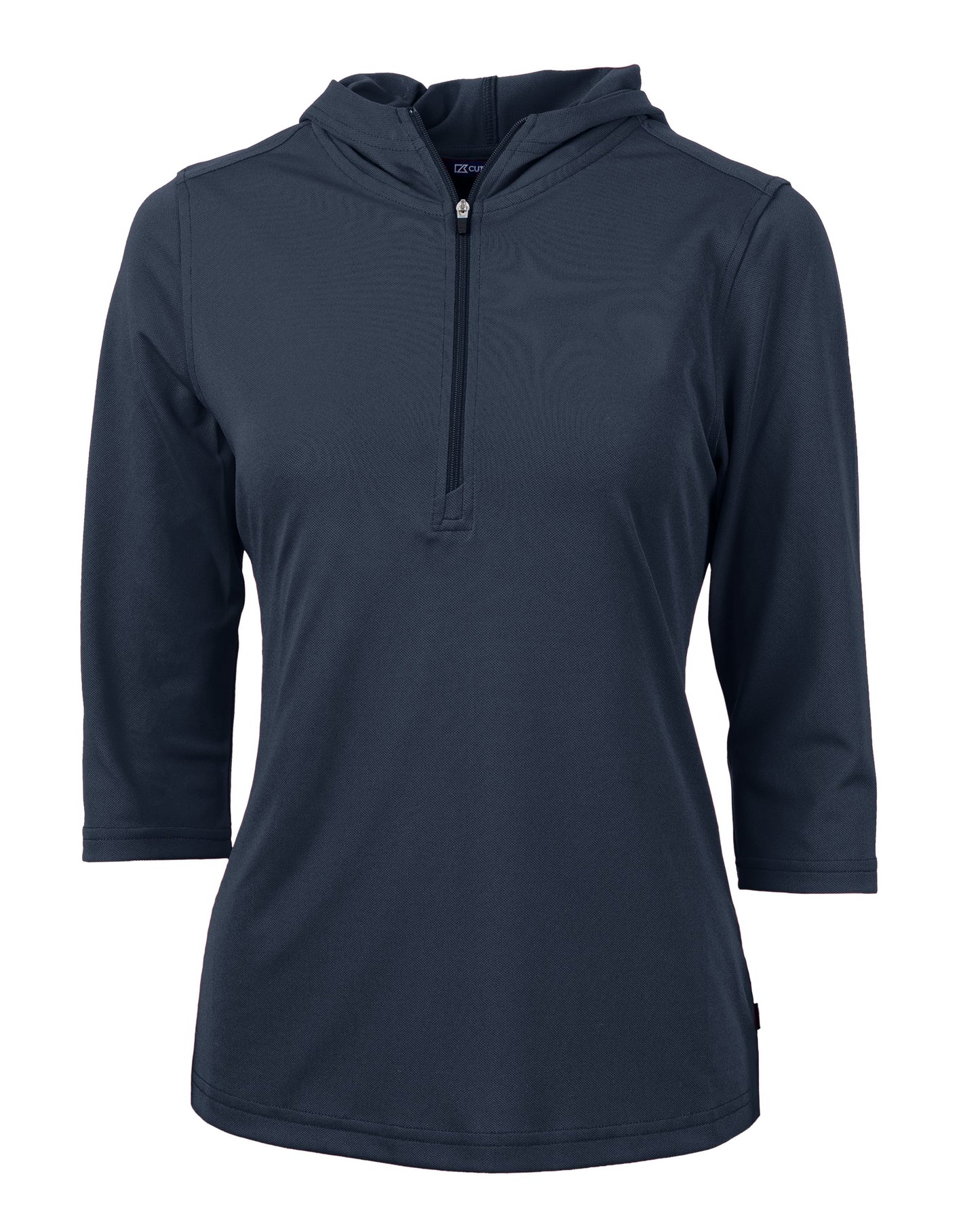 Cutter & Buck Virtue Recycled Featherlight Pique Womens Half Zip Hooded Pullover