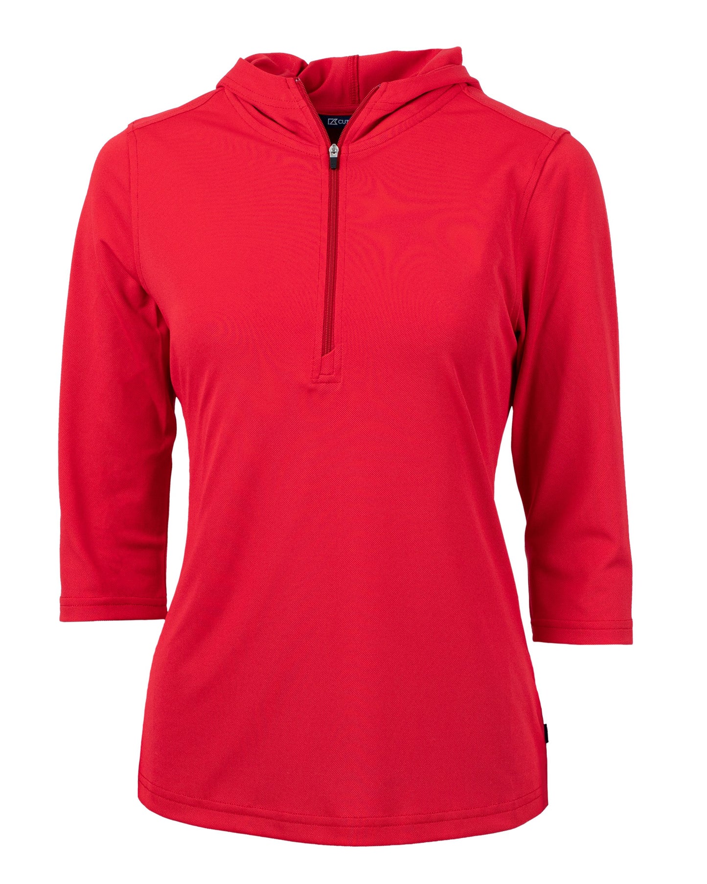 Cutter & Buck Virtue Recycled Featherlight Pique Womens Half Zip Hooded Pullover