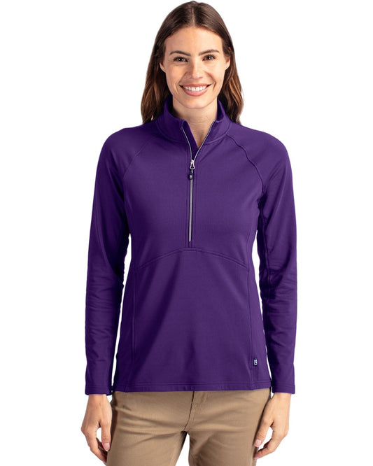 Cutter & Buck Adapt Eco Knit Stretch Recycled Womens Half Zip Pullover - LCK00128
