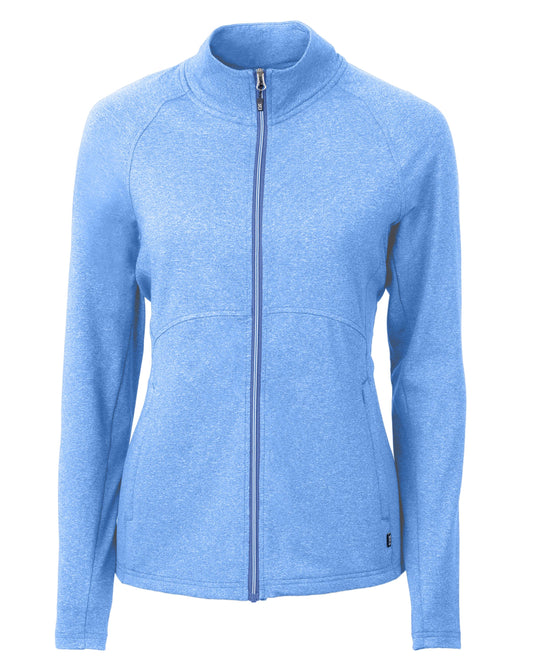 Cutter & Buck Adapt Recycled Soft Knit Stretch Womens Heathered Full Zip Jacket