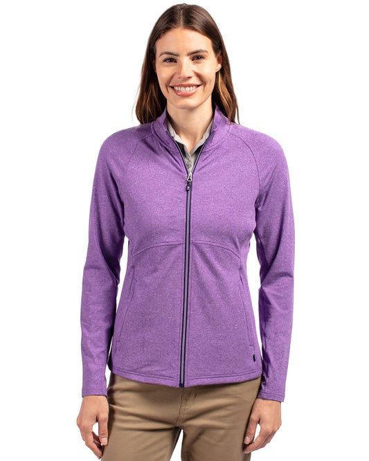 Cutter & Buck Adapt Eco Knit Heather Recycled Womens Full Zip - LCK00151