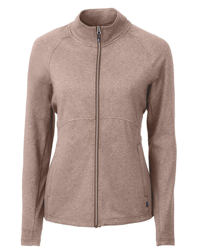 Cutter & Buck Adapt Recycled Soft Knit Stretch Womens Heathered Full Zip Jacket