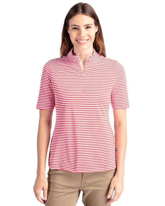 Cutter & Buck Virtue Eco Pique Stripe Recycled Womens Top - LCK00157
