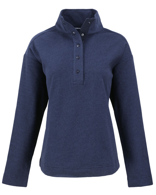 Cutter & Buck Hunts Point Recycled Fleece Womens Hybrid Snap Placket Pullover