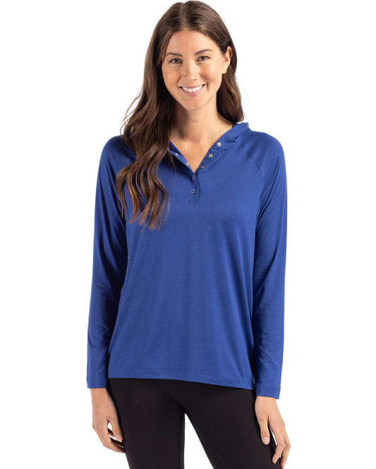 Cutter & Buck Coastline Epic Comfort Recycled Womens Hooded Shirt - LCK00184